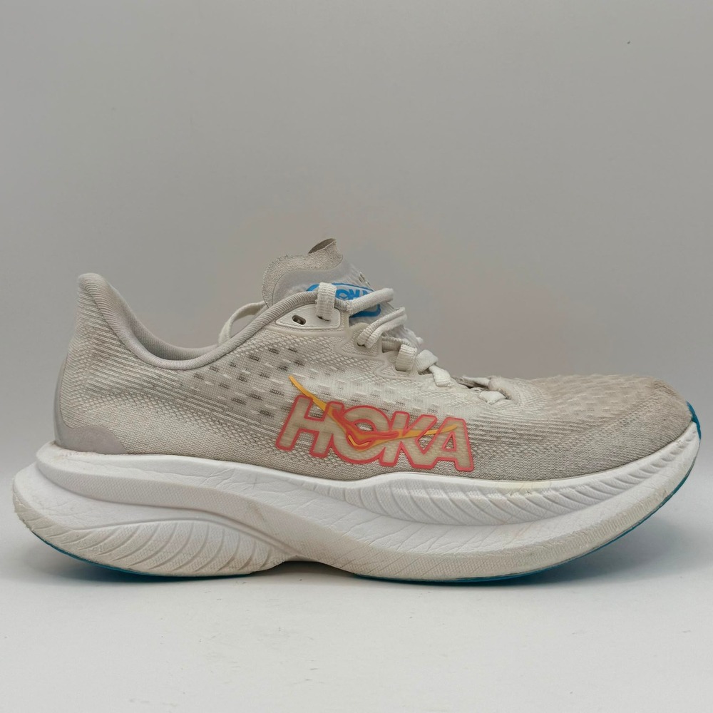 HOKA Mach 6 Women's Size 6.5 White Pink Blue Running Athletic Shoes Sneakers